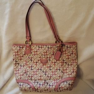 Coach Heritage Bias Hearts Tote